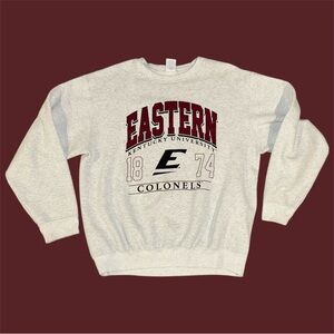 Vintage Eastern Kentucky University Colonels Gray Crewneck Sweatshirt